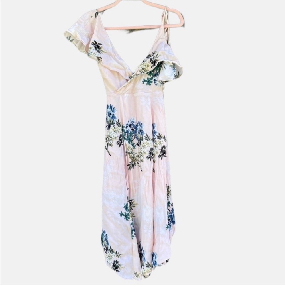 ASTR The Label Pink Floral Wrap Dress Small